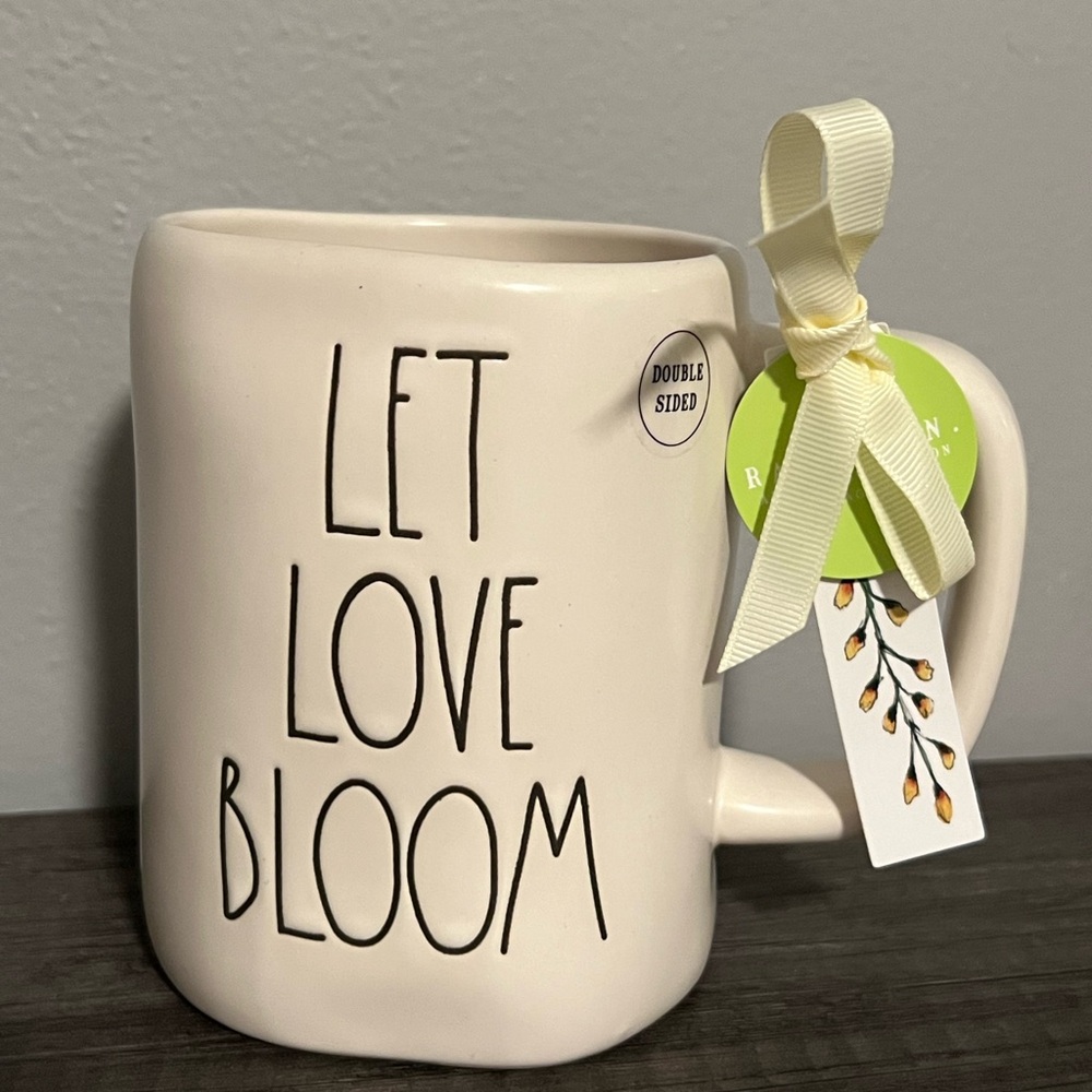 Rae Dunn Cream 'Let Love Bloom' Mug